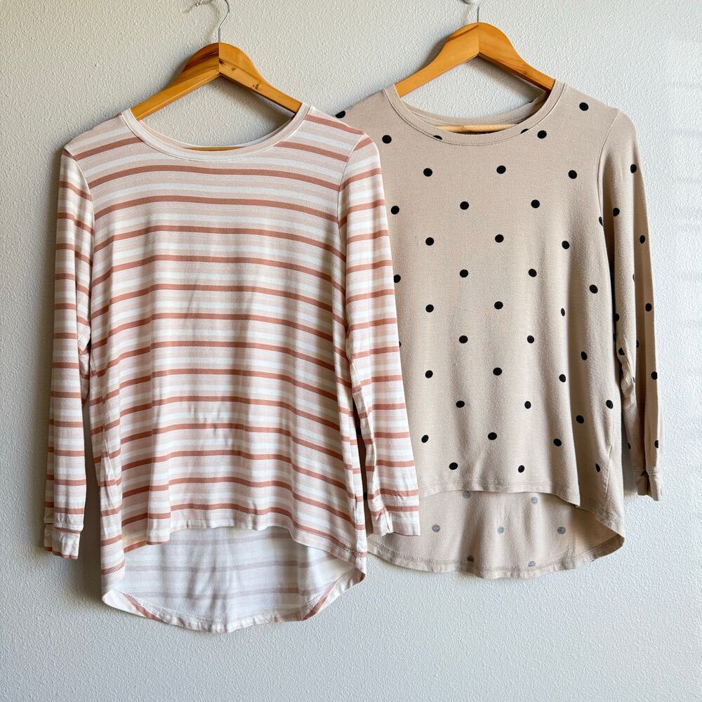 Plain Jane Bundle of 2 Pajama Loungewear Tops Size Small